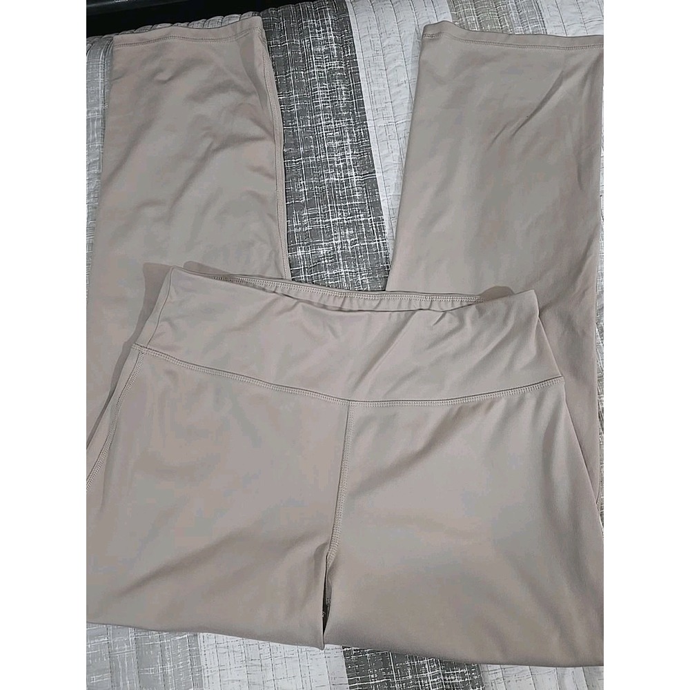 Jockey Womens Leggings Wide Leg Sz XL Tan